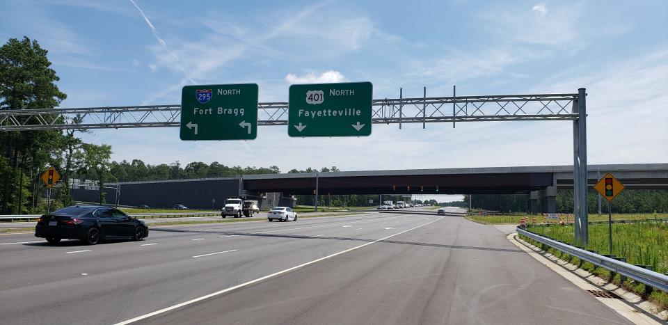 The interchange for the Outer Loop, Interstate 295, at Raeford Road, shown on Thursday morning, July 13, 2023. The interchange is just east of Gillis Hill Road in west Fayetteville.