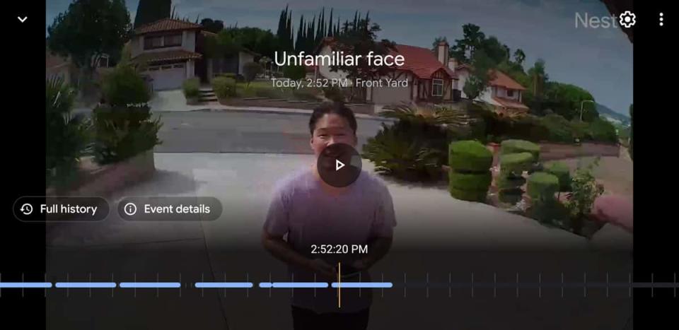 nest cam familiar face detection