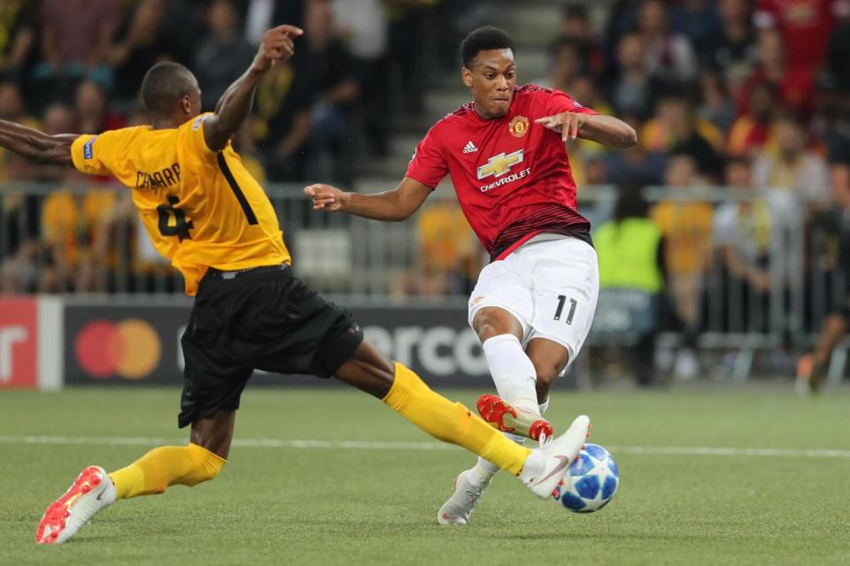 Martial scored his first goal of the season on Wednesday. (Getty Images)