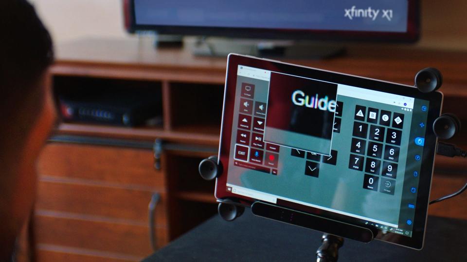 The web-based Comcast X1 remote control can be controller by a user's eyes.