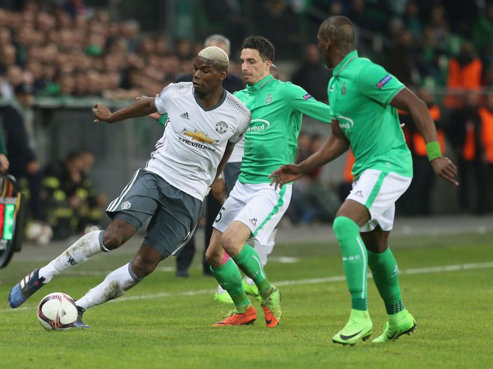 Paul Pogba looks to get past Vincent Pajot and Florentin Pogba (Getty)