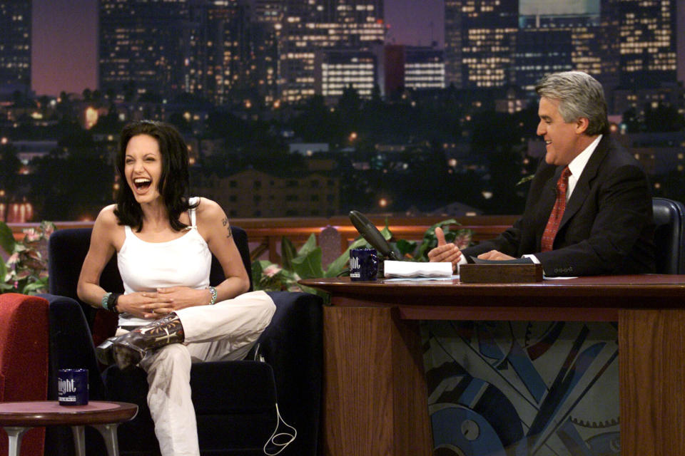 Close-up of Angie on Jay Leno's show