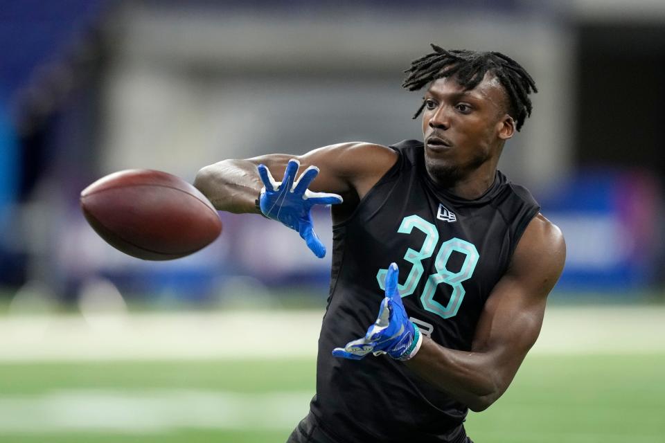 March 6: UTSA defensive back Tariq Woolen participates in a drill.