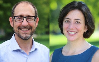 Goshen College voice professors Scott Hochstetler, a baritone, and H. Roz Woll, a mezzo-soprano, present a joint faculty recital Sept. 16, 2023, at the Music Center on campus.