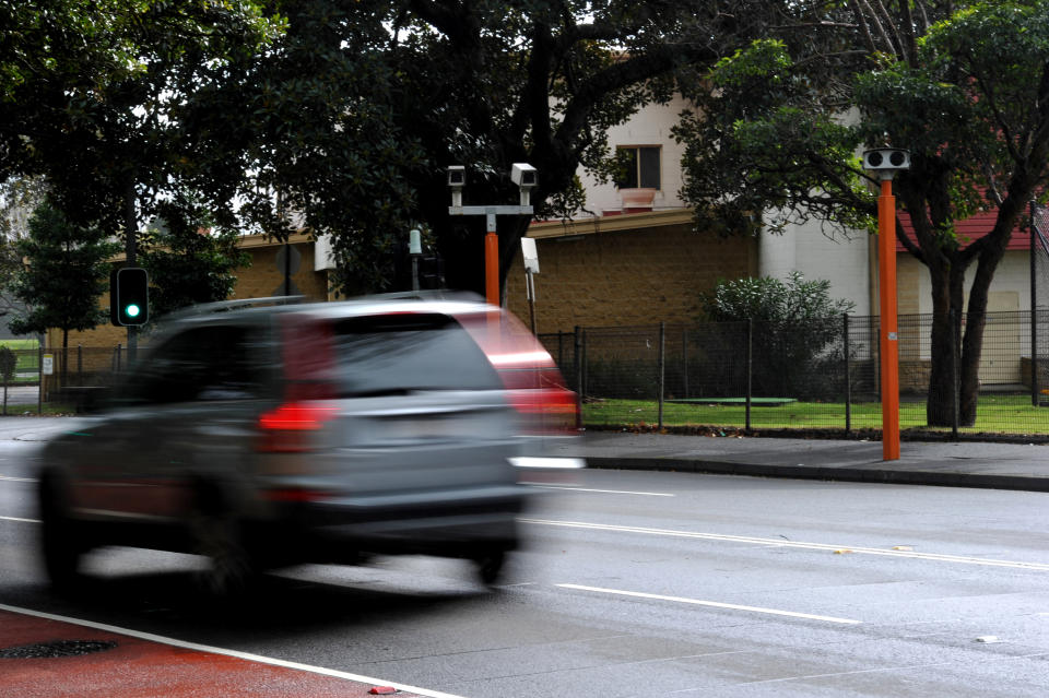 Pictured is a speed camera in Sydney. Source: AAP