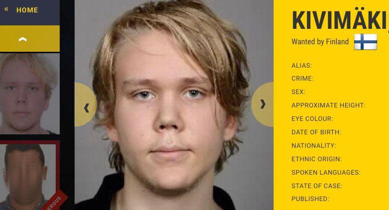 Julius Kivimaki hacker wanted poster