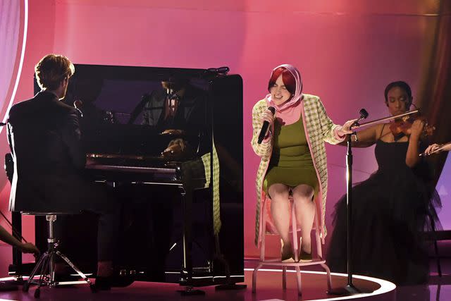 <p>JC Olivera/WireImage</p> Finneas and Billie Eilish at the 2024 Grammy Awards