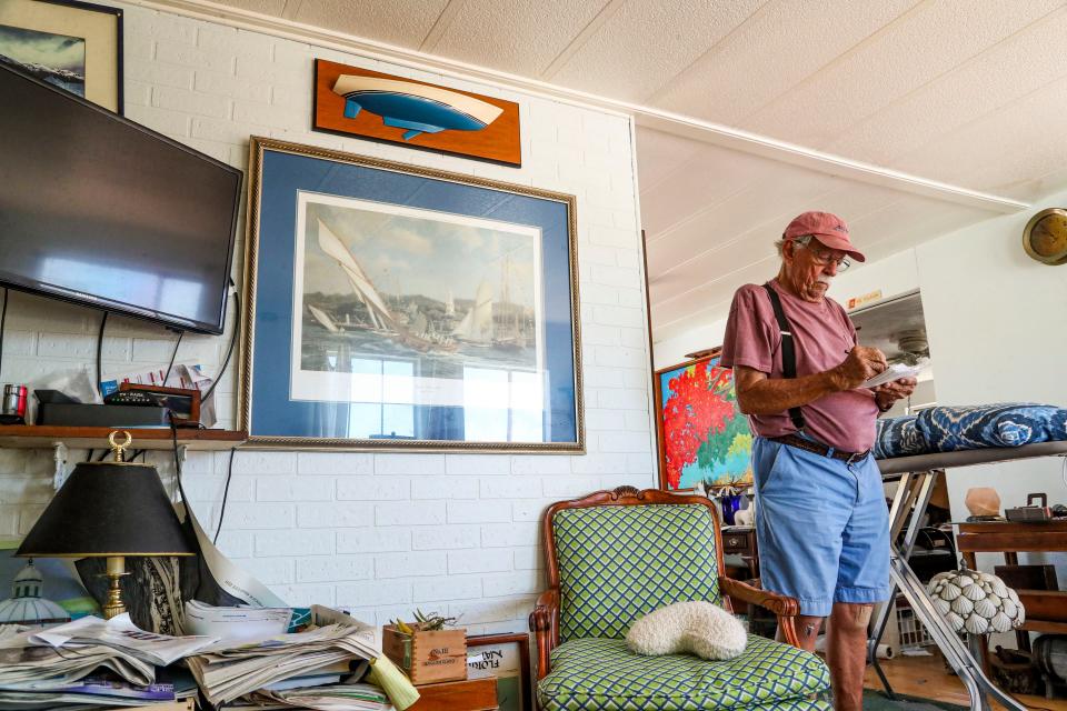 Kiko begins a list of damage to their home. Agusto "Kiko" and Julia "Gordie" Villalon, long time Pine Island residents, returned to their Island home for the first time since evacuating before Hurricane Ian. Monday, September 03, 2022, they got to see just how much damage there was.