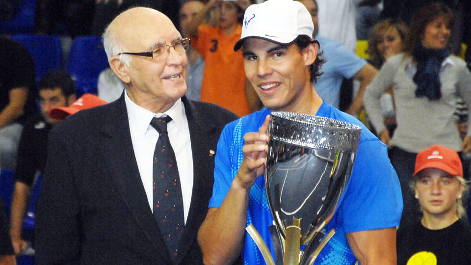 Andres Gimeno and Rafael Nadal, pictured here in Spain in 2011.