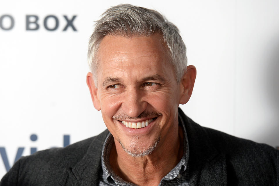LONDON, ENGLAND - NOVEMBER 14:  Gary Lineker attends the World Premiere of 'Make Us Dream' at The Curzon Soho on November 14, 2018 in London, England. (Photo by Dave J Hogan/Dave J Hogan/Getty Images)