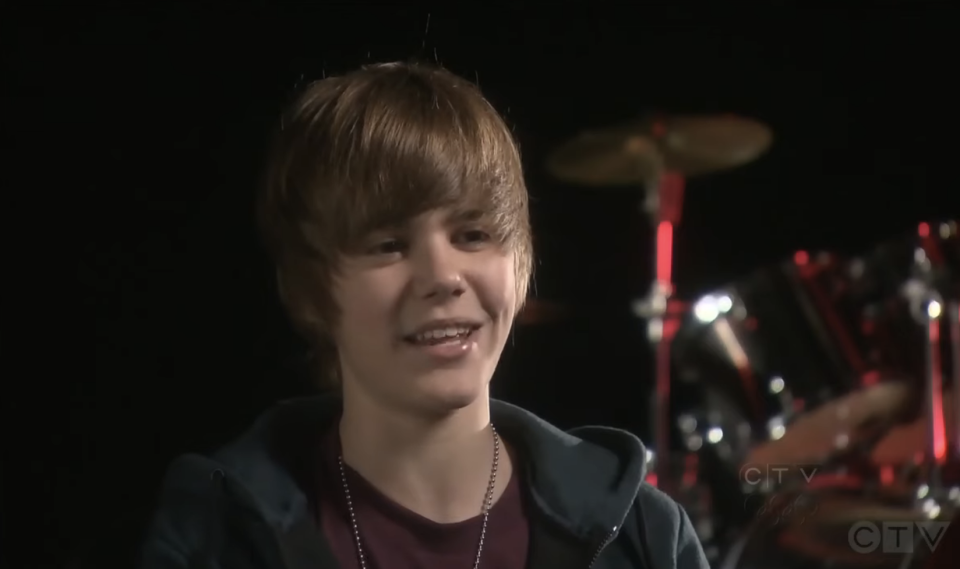 Close-up of Justin in the video