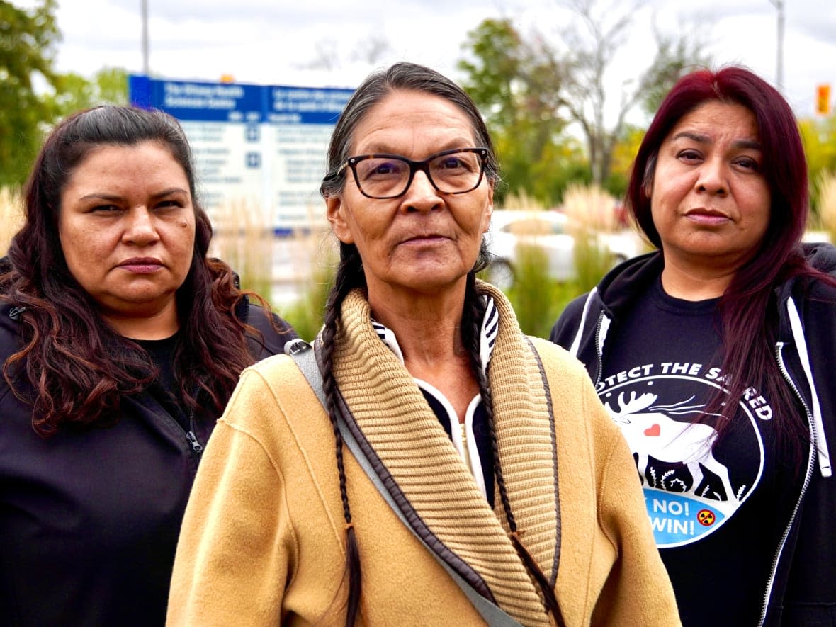 From left to right, Kathleen Rogers, Audrey Redman, and Neecha Dupuis have become friends while living in Ottawa. They are all survivors of the Sixties Scoop and were taken away from their families. Now, they're opening up about how child welfare authorities either threatened to, or actually took away their babies from them at hospitals across Canada. (Patrick Louiseize/CBC - image credit)