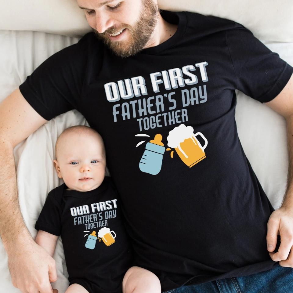 Our First Father's Day Together Shirt and Onesie