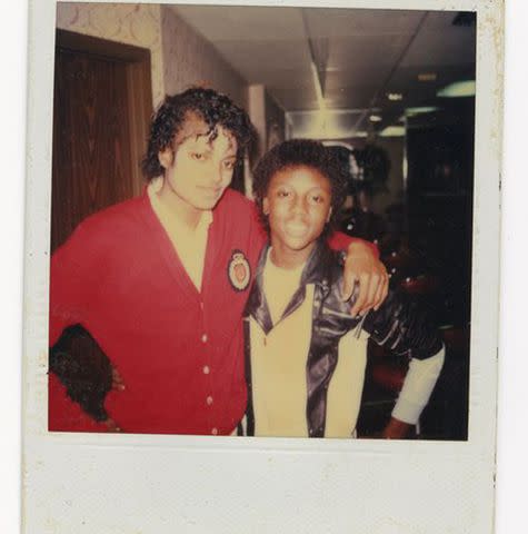 <p>Â© 2023 Wendell Thompson</p> Michael Jackson and Wendell Thompson wearing the jacket