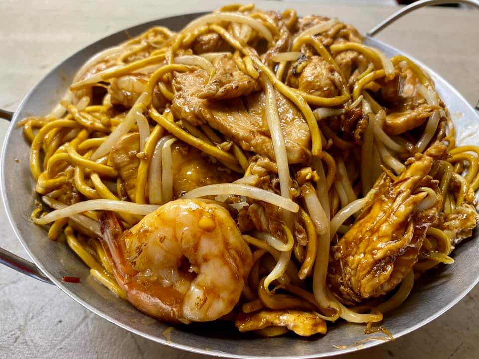 Indian Mee Goreng with chicken and shrimp ( similar to the Lo Mee) from the Chatta Box.