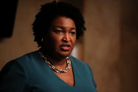 Stacey Abrams, running for the Democratic primary for Georgia's 2018 governor's race, speaks at a Young Democrats of Cobb County meeting as she campaigns in Cobb County, Georgia, U.S. on November 16, 2017. REUTERS/Chris Aluka Berry