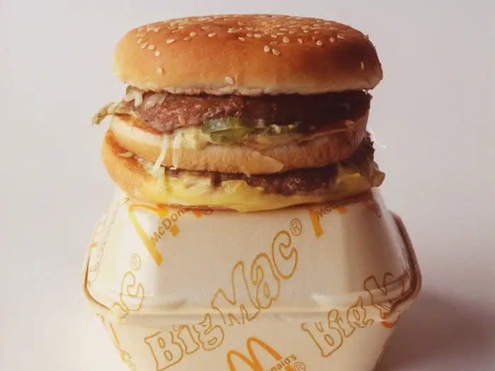 Ein Produktfoto vom beliebten Big Mac aus 1977.
