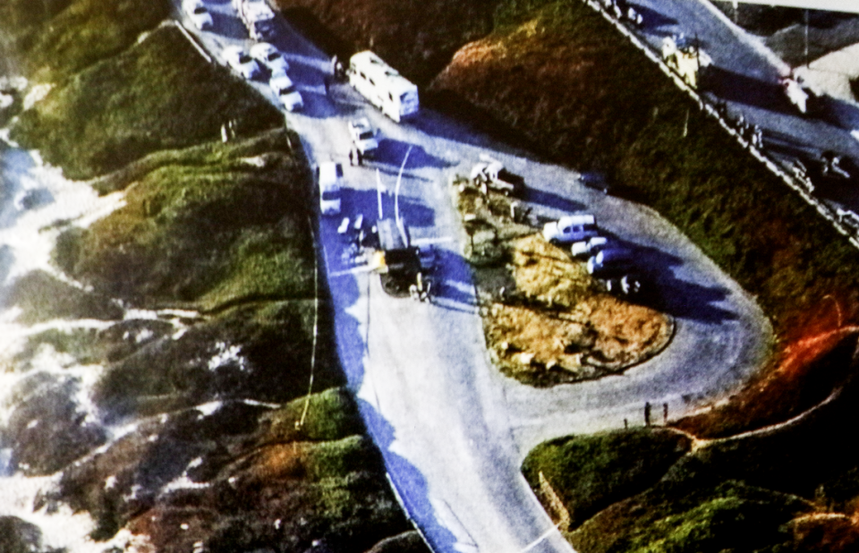 An aeriel view of the crime scene is showed during the murder trial against Stephen Deflaun in San Luis Obispo Superior Court on Mar. 30, 2023.