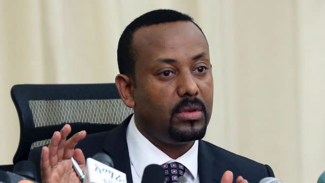 Ethiopia’s Prime Minister, Abiy Ahmed addresses a news conference in his office in Addis Ababa, Ethiopia August 25, 2018.