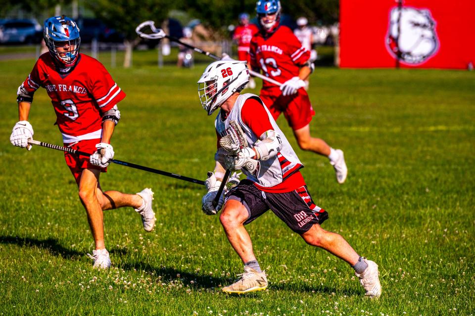 Old Rochester's Tyler Cardinal makes a run towards goal.