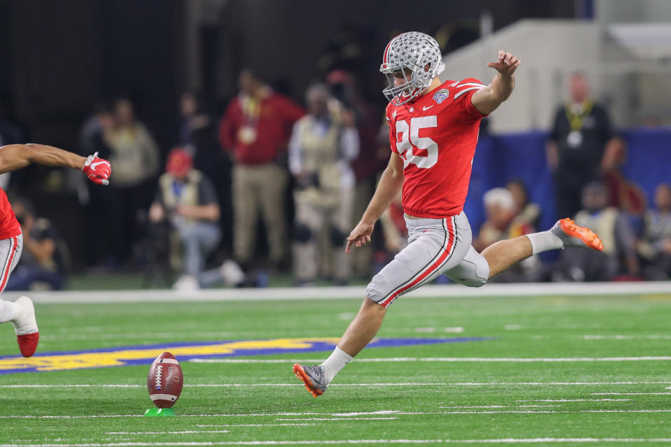 Any kick fielded inside the 25 could be a touchback in 2018. (Getty)