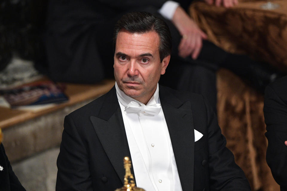 LONDON, ENGLAND - NOVEMBER 14: Lloyds Banking Group chief executive, Antonio Horta-Osorio, listens to a speech during the Lord Mayor's Banquet at Guildhall on November 14, 2016 in London, England. The Lord Mayor of London, Andrew Parmley, is hosting the annual Lord Mayor's Banquet in London's Guildhall which will feature speeches from the Prime Minister and the Archbishop of Canterbury. Andrew Parmley was recently elected 689th Lord Mayor of the City of London, a role that has been in existence since 1189.  (Photo by Carl Court/Getty Images)