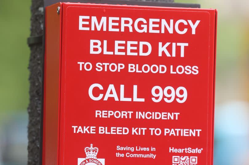 A bleed kit was installed on Wednesday, May 22 at the entrance to Castle Park.