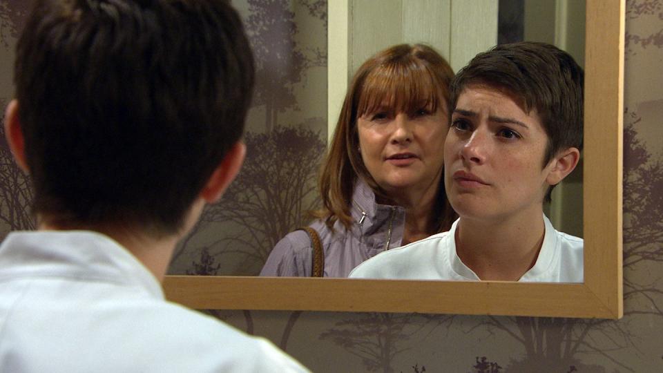 Monday, July 1: Lee's mum Wendy arrives in the village