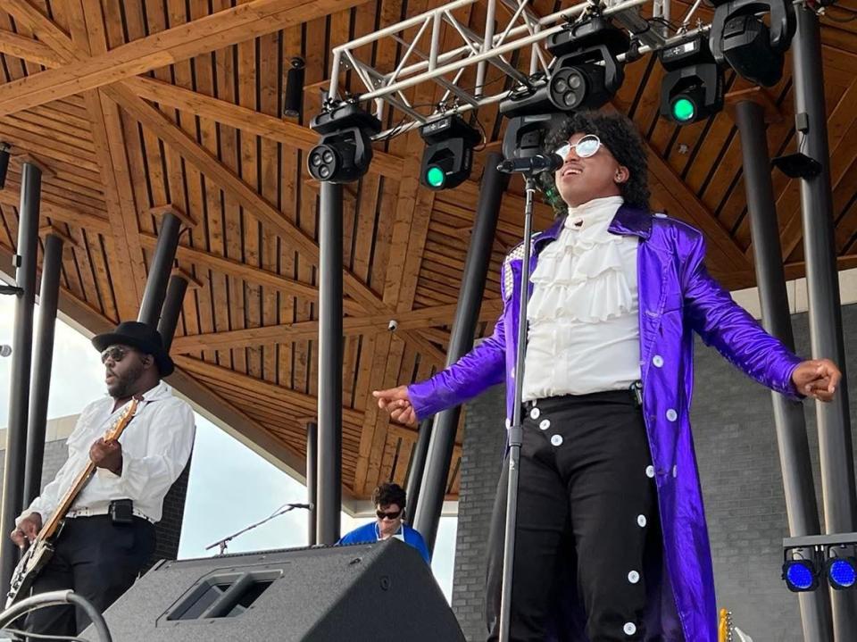 The Prince Project performs Saturday night at the Jackson Amphitheater. The venue, across from Jackson High School, opened last summer. Tribute bands have been a steady draw.