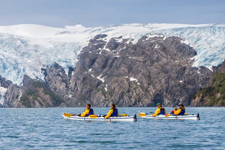 Sea kayaking near Whittier, Alaska