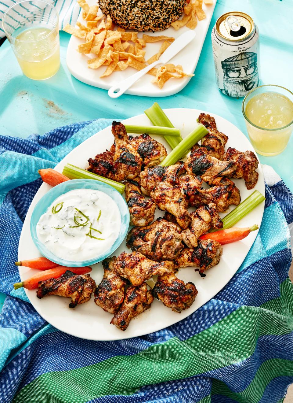 Jamaican Jerk Chicken Wings with Cilantro-Lime Ranch