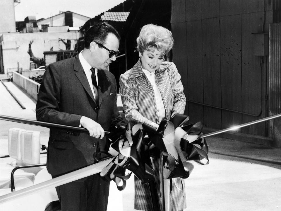 Lucille Ball pictured in 1967 with Gulf and Western chairman Charles Bluhdorn.