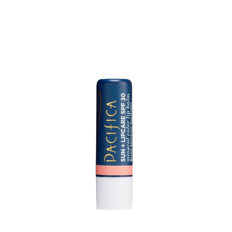 6) Pacifica Sun + Lipcare SPF 30 Mineral Color Lip Balm in Peach