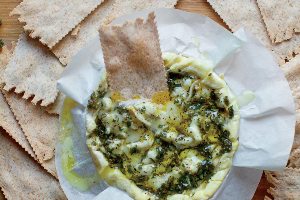 Herb and Garlic Baked Camembert