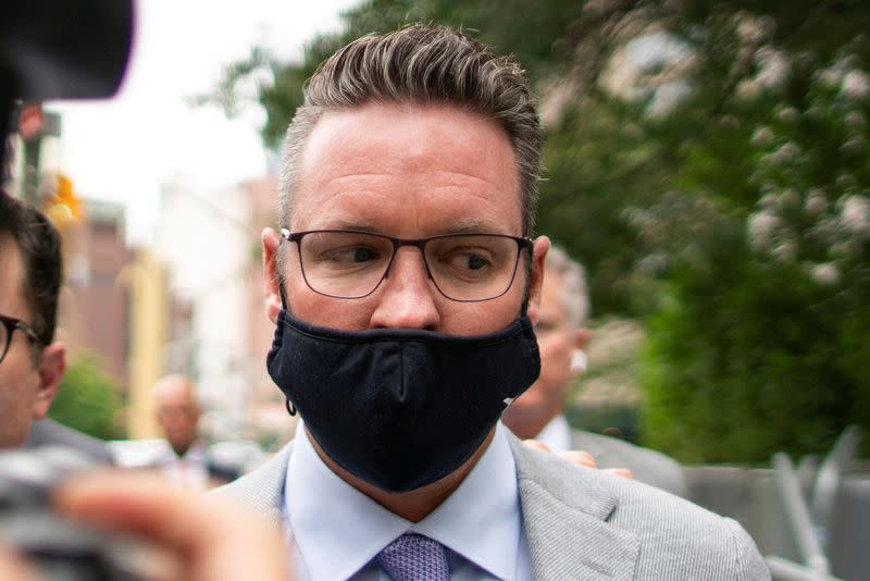 FILE PHOTO: Trevor Milton, founder and former-CEO of Nikola Corp., exits court in New York City