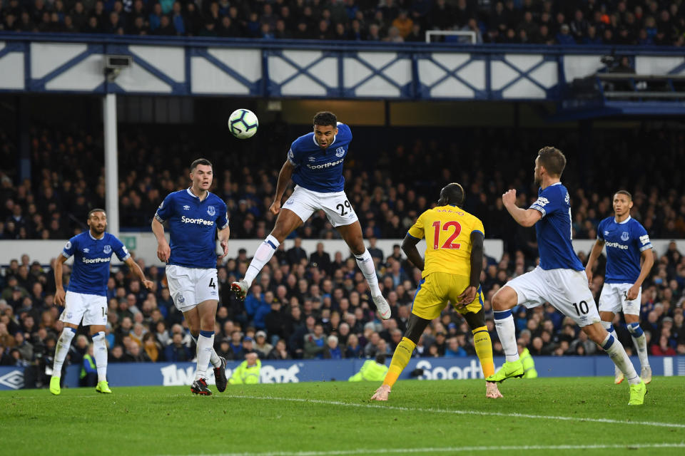 Calvert-Lewin rises high to score against Palace shortly after coming on