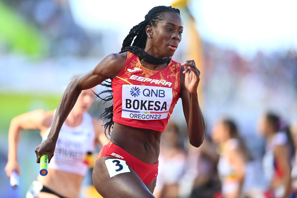 La atleta española Aauri Bokesa durante el Campeonato del Mundo de Atletismo de Eugene 2022. (Foto: Hannah Peters / Getty Images).