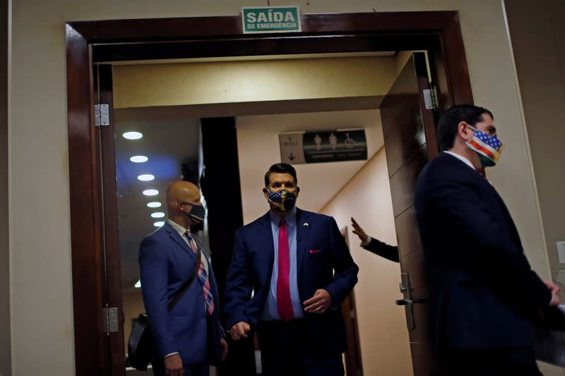 U.S Under Secretary for Economic Growth, Energy, and the Environment, Keith Krach arrives to a meeting with businessmen, economists and journalists in Brasilia