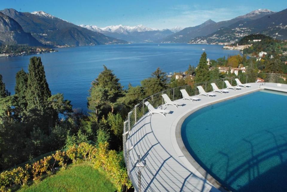 <p><a href="https://www.goodhousekeepingholidays.com/offers/lake-como-bellagio-borgo-le-terrazze" rel="nofollow noopener" target="_blank" data-ylk="slk:Borgo Le Terrazze;elm:context_link;itc:0;sec:content-canvas" class="link ">Borgo Le Terrazze</a> is a slick aparthotel nestled on a hillside just south of Bellagio, known as the 'pearl of Lake Como'. <br><br>The hotel offers incredible vistas of deep blue waters hemmed in by snow-capped mountains. There are studios, suites and self-catering apartments here, with interiors decorated with delightful dusty pinks, yellows and soft shades of purple.</p><p>The location is excellent - as well being close to Bellagio, with its winding lanes of boutique shops and excellent restaurants, you're only a short boat ride away from Varenna and Menaggio. </p><p><a class="link " href="https://www.goodhousekeepingholidays.com/offers/lake-como-bellagio-borgo-le-terrazze" rel="nofollow noopener" target="_blank" data-ylk="slk:READ OUR REVIEW;elm:context_link;itc:0;sec:content-canvas">READ OUR REVIEW</a></p>