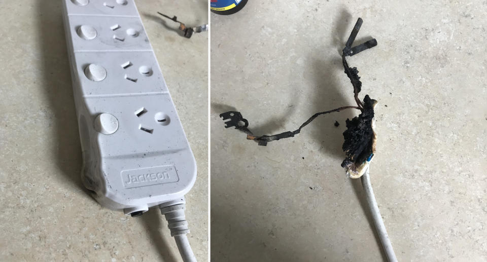 The mum of two is urging others to not make the same mistake and overload power boards especially with heaters.. Source: Mae Short