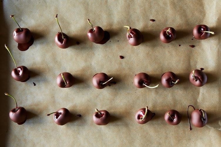 Chocolate-covered strawberries have some competition. Recipe: Chocolate-Dipped Cherries