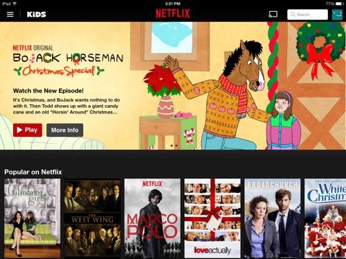 Netflix iPad app screenshot