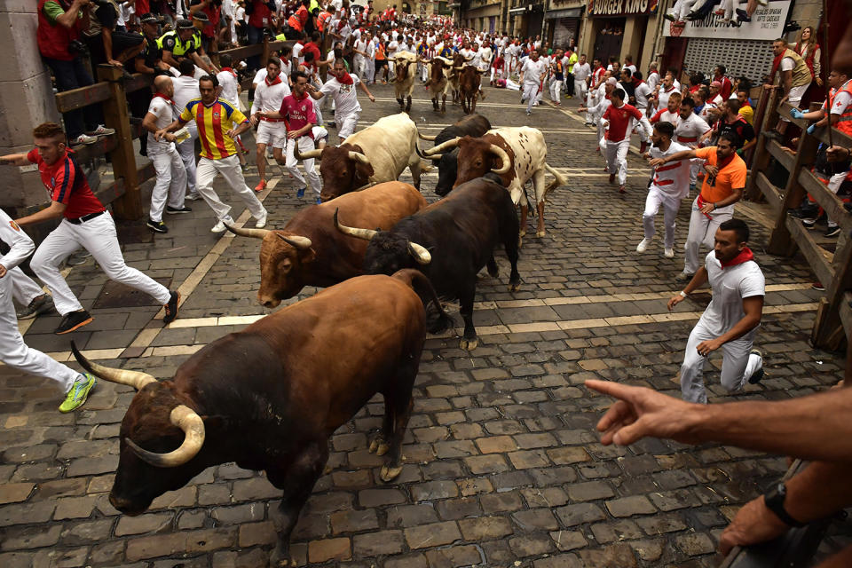 Running of the Bulls in Pamplona, Spain