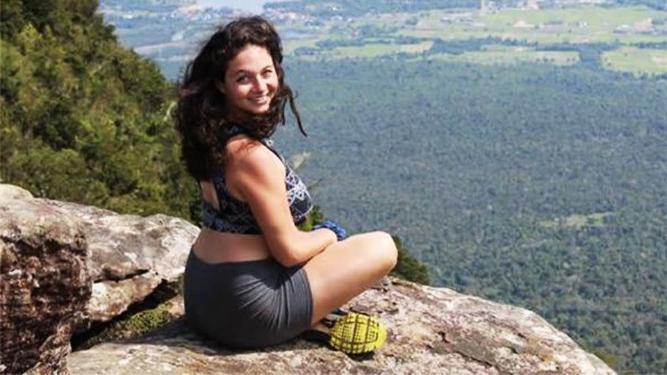 Hannah Gavios broke her back when she plummeted down a cliff trying to escape a sexual predator. Photo: Facebook