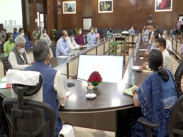 Uttarakhand CM TS Rawat chairing the meeting on Friday. Photo/ANI