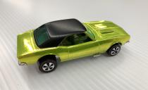 <p>While there are many lime or "antifreeze" Hot Wheels, this is a rare antifreeze-over-chrome-finish Camaro used for advertising purposes. Made the same way as a Christmas ornament, the Camaro showed up in commercials with higher production values, and only 20 Hot Wheels cars with this special finish are known to exist. </p>