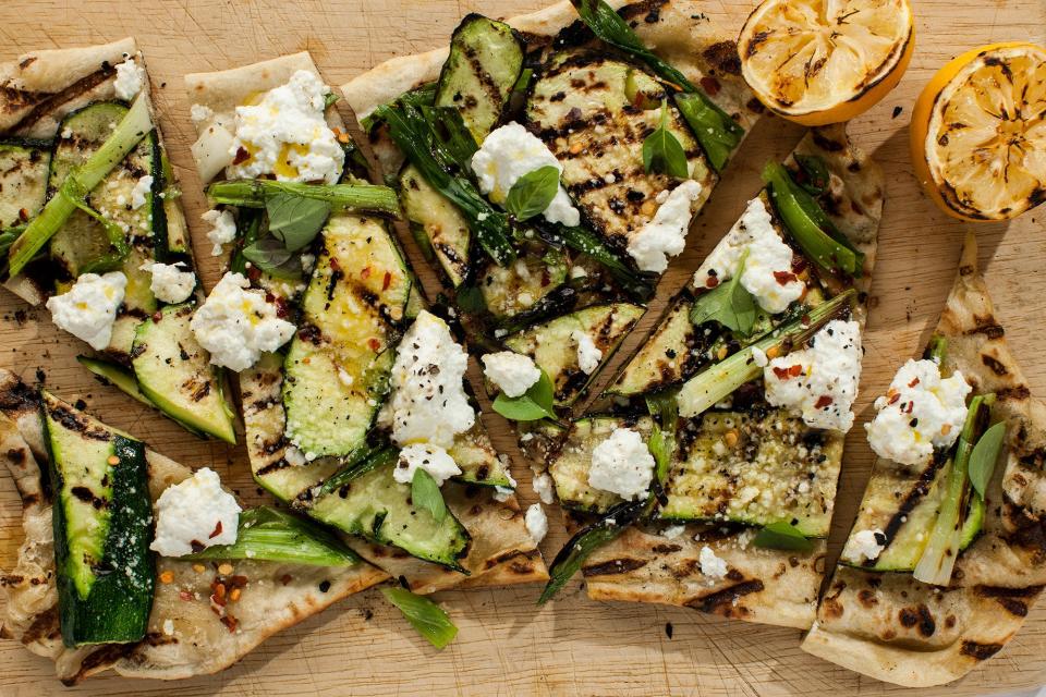 Grilled Zucchini and Ricotta Flatbread