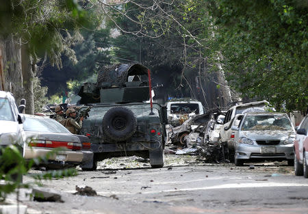 Afghan security forces take position during a gunmen attack in Kabul, Afghanistan May 8, 2019.REUTERS/Mohammad Ismail