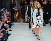 <b>LFW AW13: Burberry Prorsum</b><br><br>Animal prints and twists on classic trends were the key themes of the runway show.<br><br>© Getty