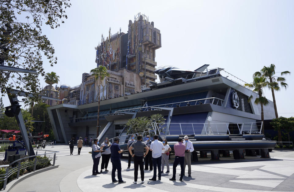 A view of the Avengers Campus appears during a media preview at Disney's California Adventure Park on Wednesday, June 2, 2021, in Anaheim, Calif. (AP Photo/Chris Pizzello)